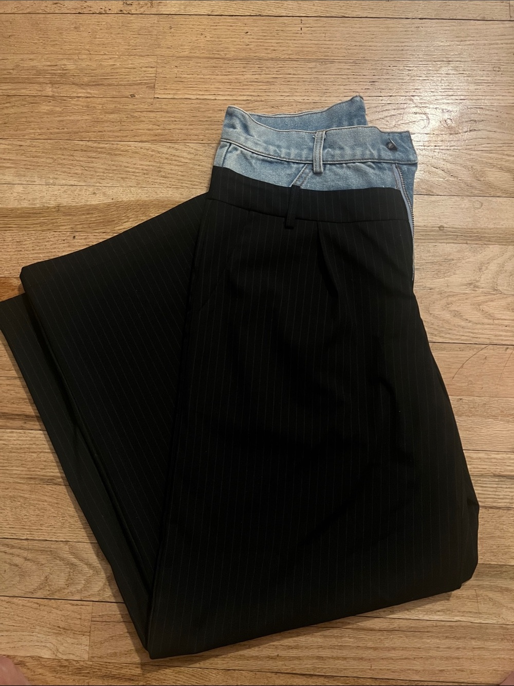 Denim waisted trousers